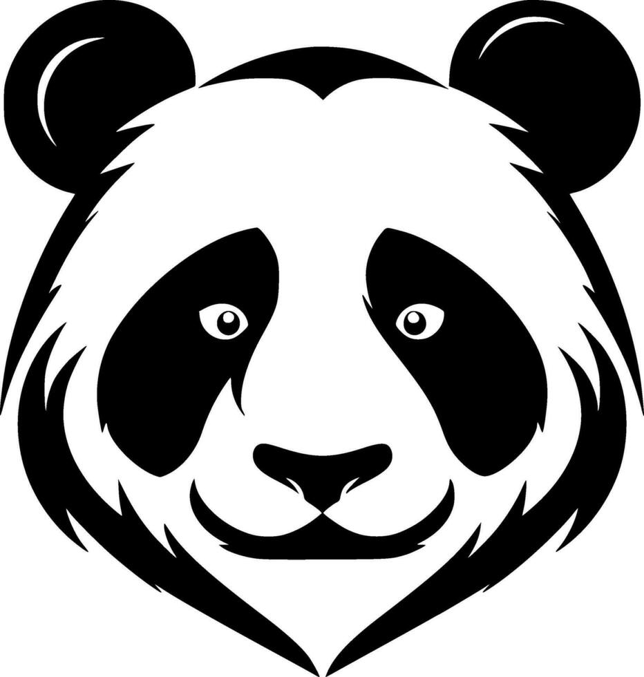 panda - minimalista y plano logo - vector ilustración