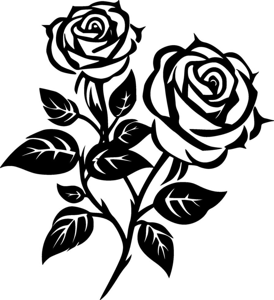Roses - Minimalist and Flat Logo - Vector illustration
