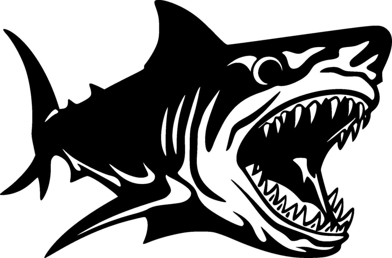 Shark, Minimalist and Simple Silhouette - Vector illustration