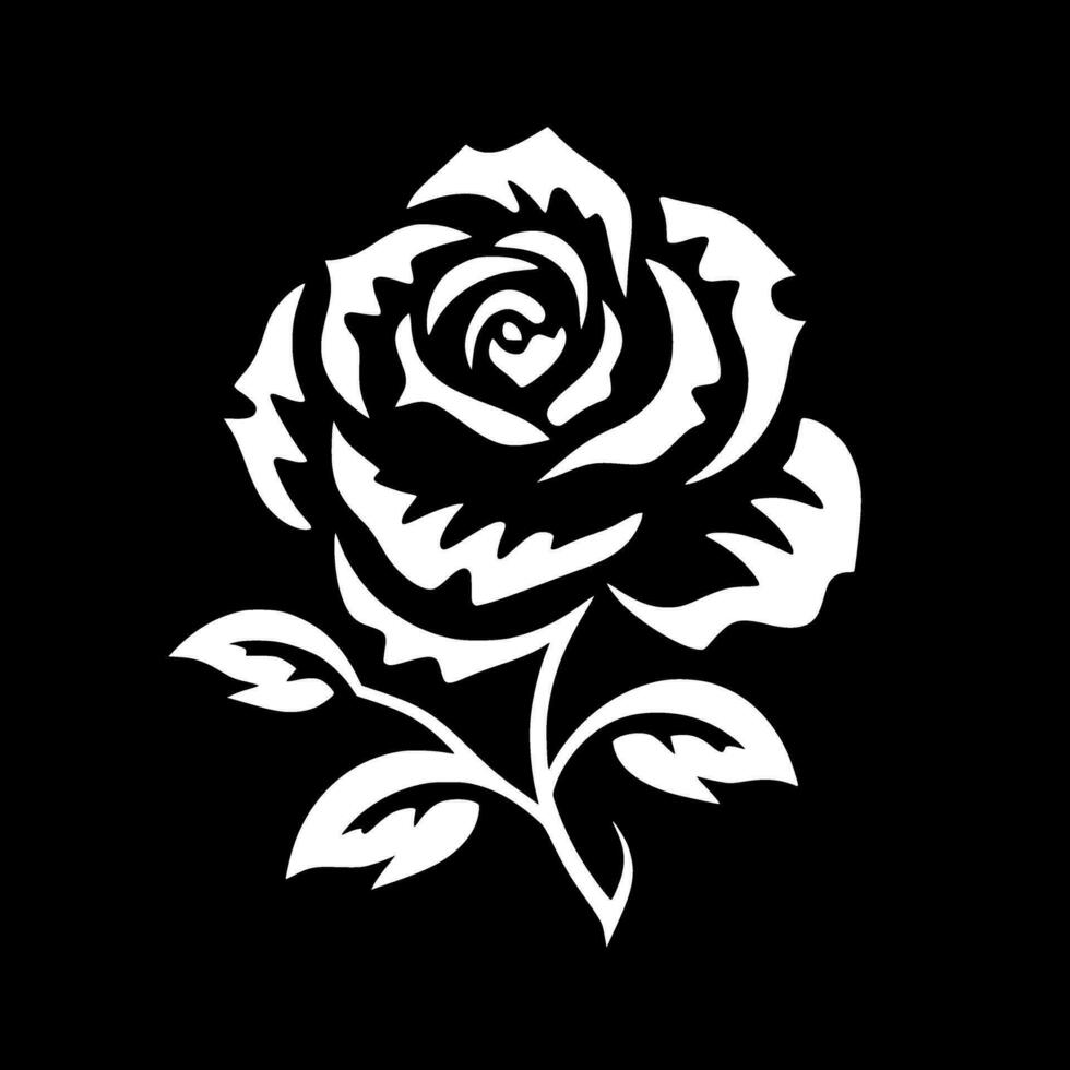 Rose, Black and White Vector illustration