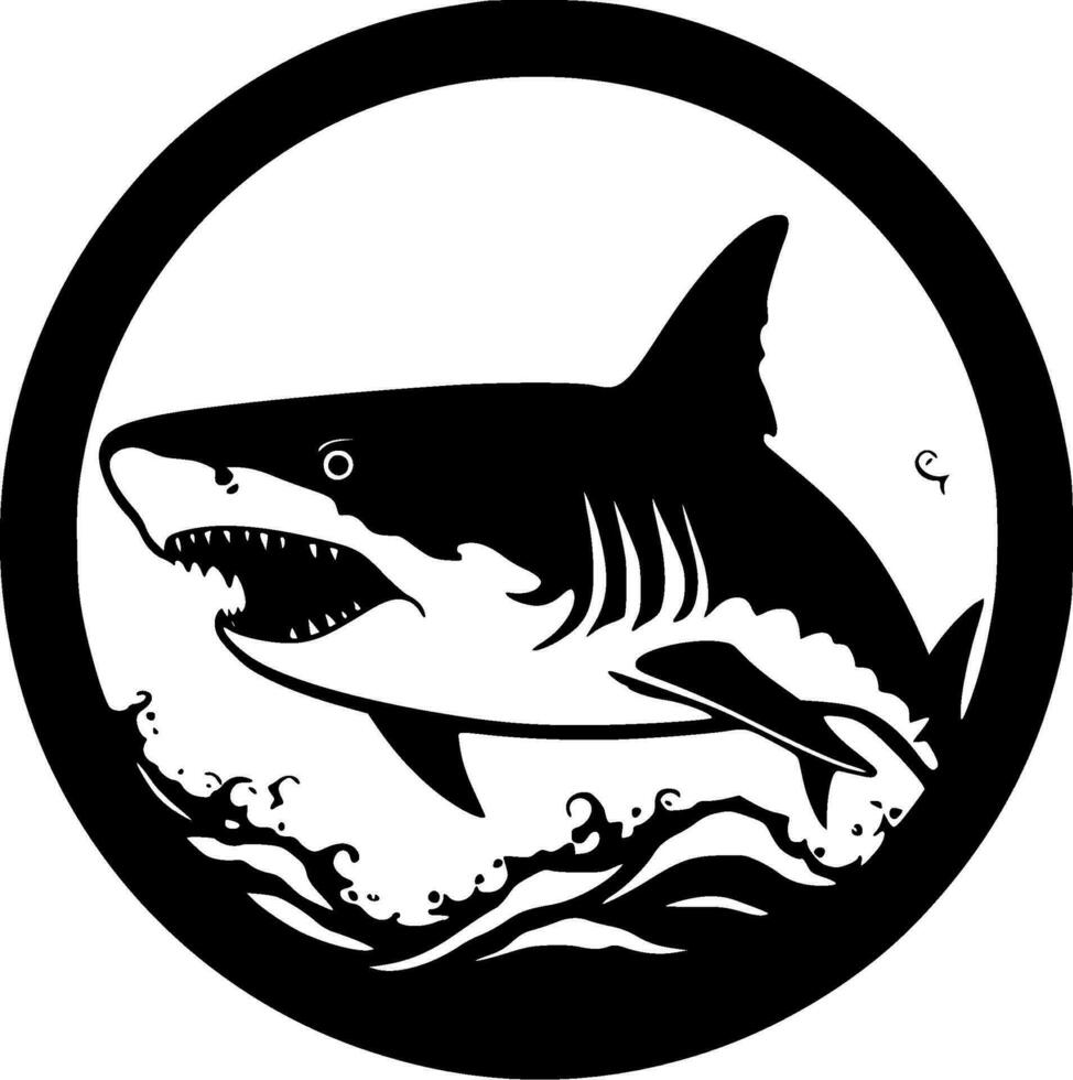 Shark, Minimalist and Simple Silhouette - Vector illustration