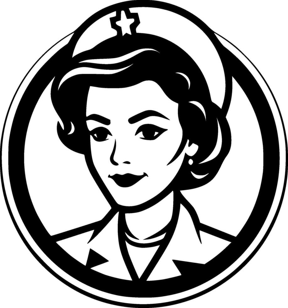 Nurse, Minimalist and Simple Silhouette - Vector illustration