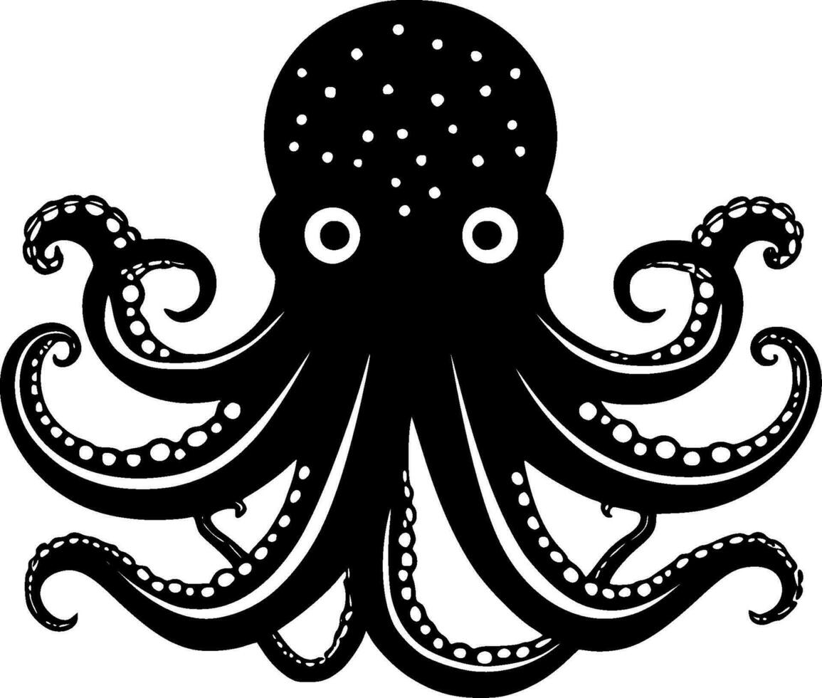 Octopus, Minimalist and Simple Silhouette - Vector illustration