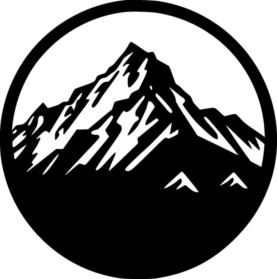 Mountains, Black and White Vector illustration