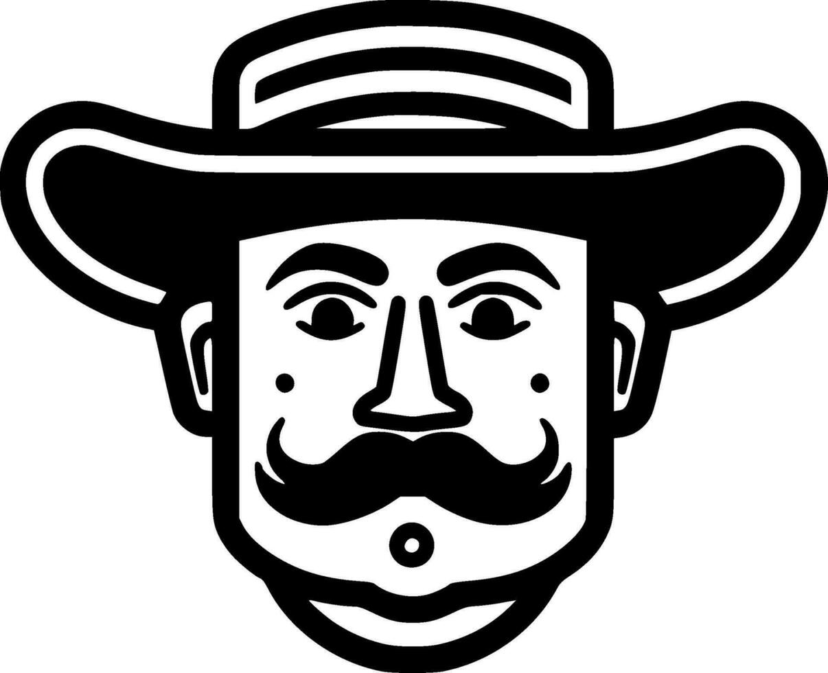 mexicano - negro y blanco aislado icono - vector ilustración