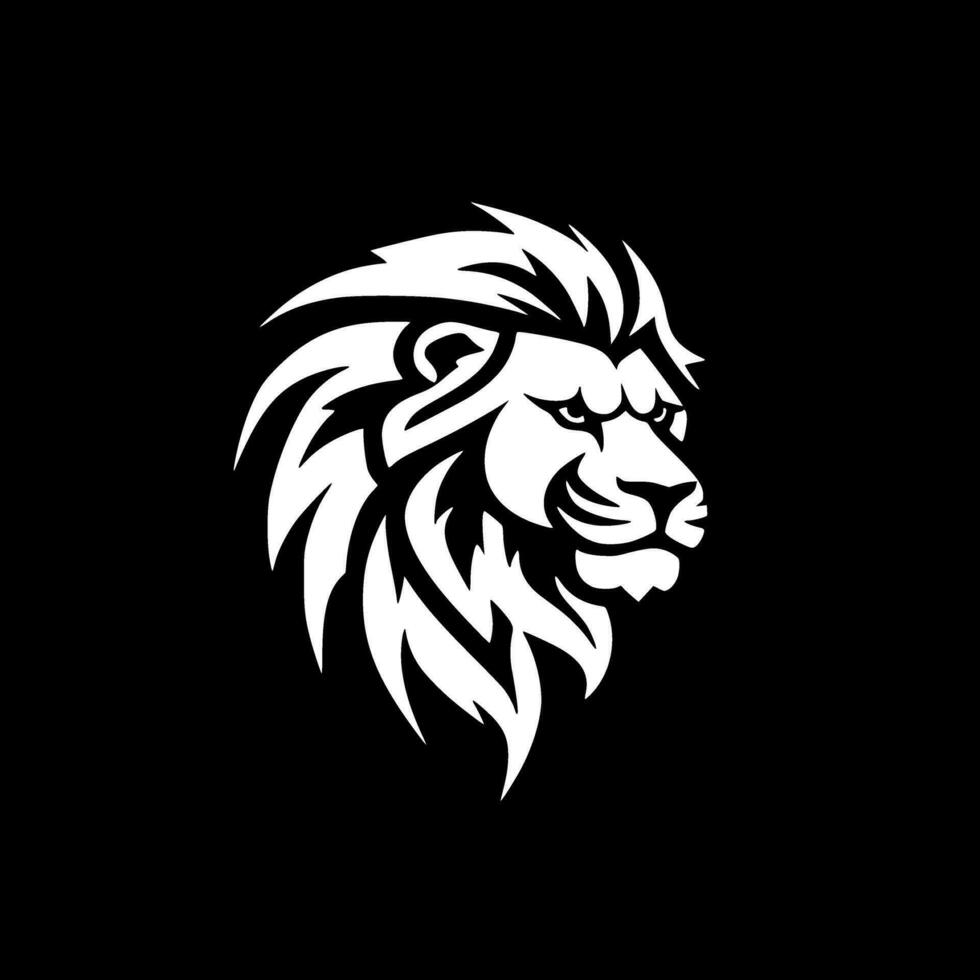 Lion - Black and White Isolated Icon - Vector illustration