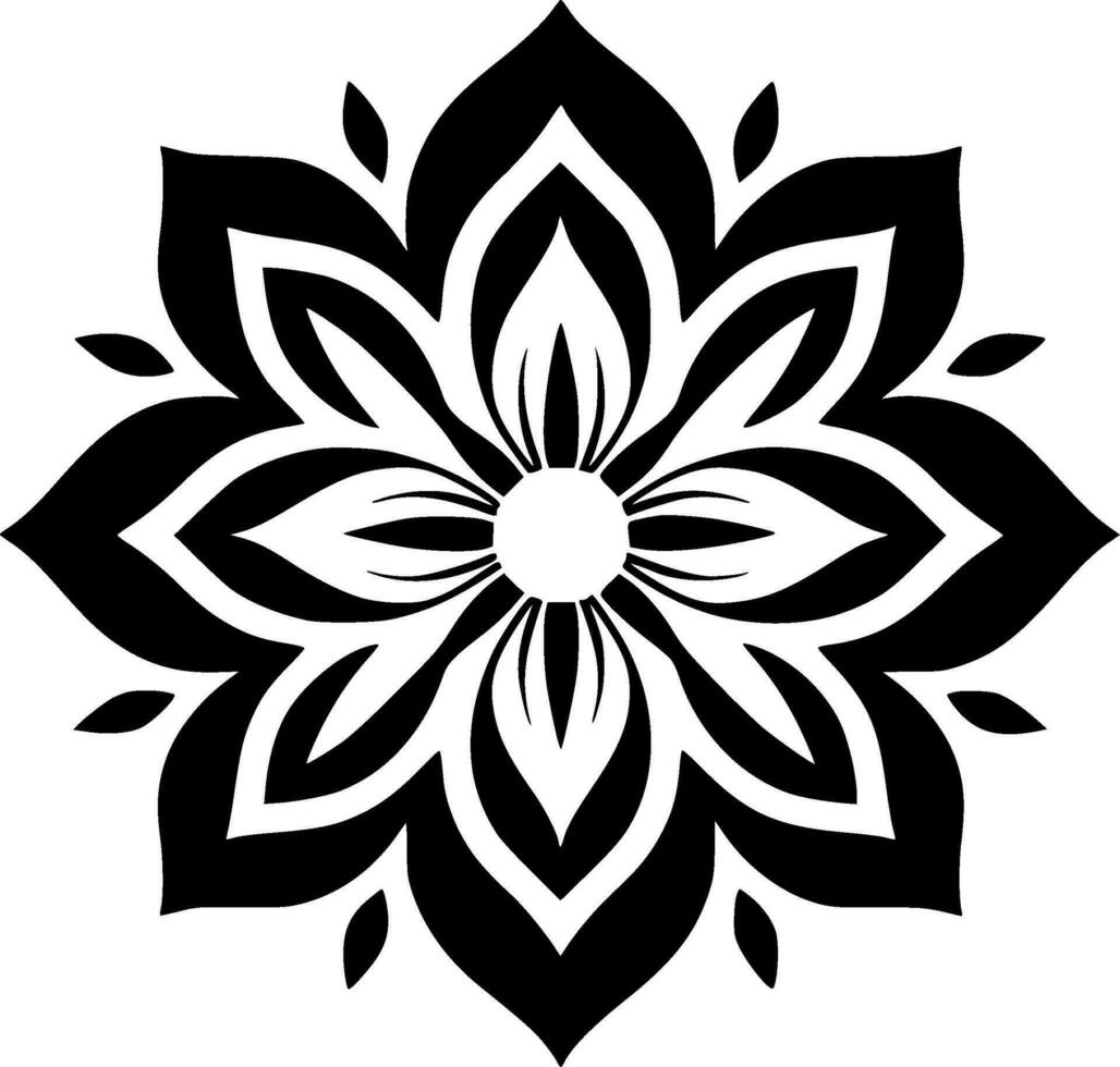 Mandala, Minimalist and Simple Silhouette - Vector illustration