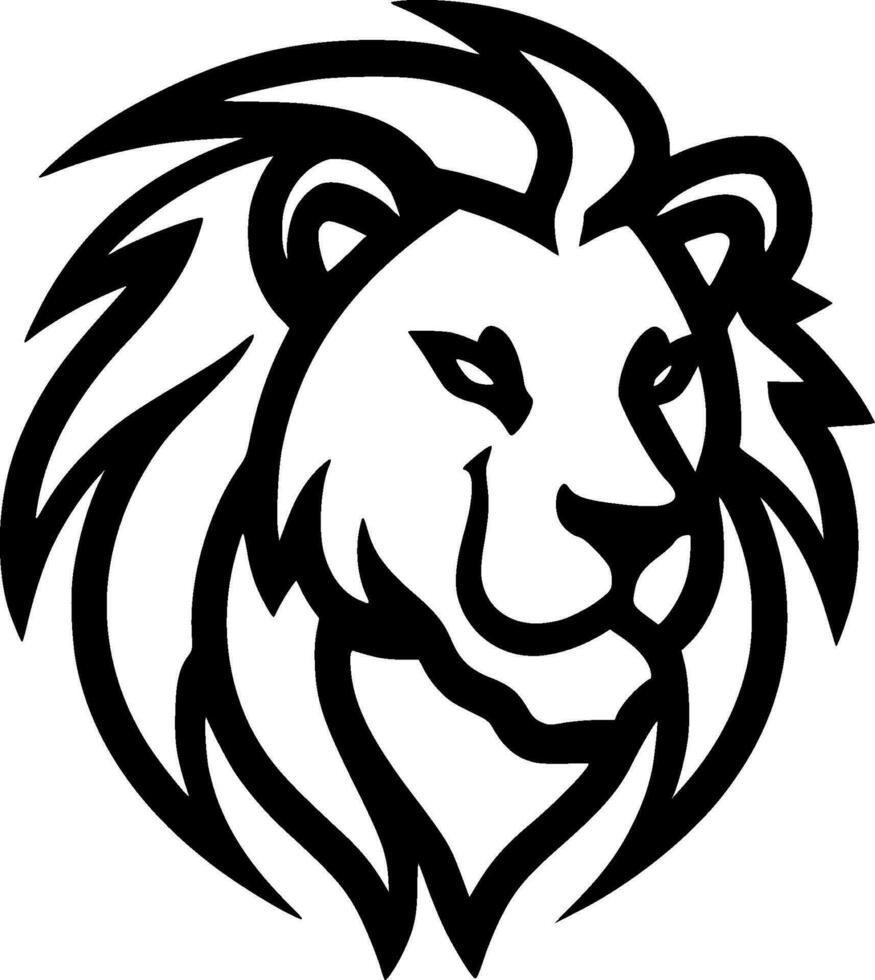 Lion, Minimalist and Simple Silhouette - Vector illustration