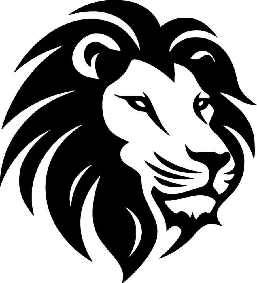 Lion, Black and White Vector illustration