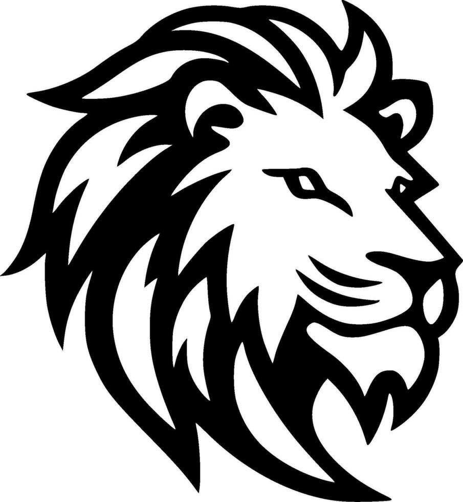 león, negro y blanco vector ilustración