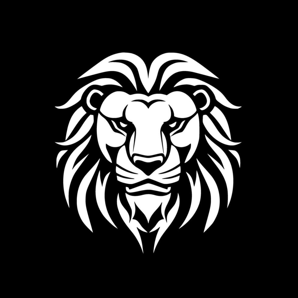 Lion - Black and White Isolated Icon - Vector illustration