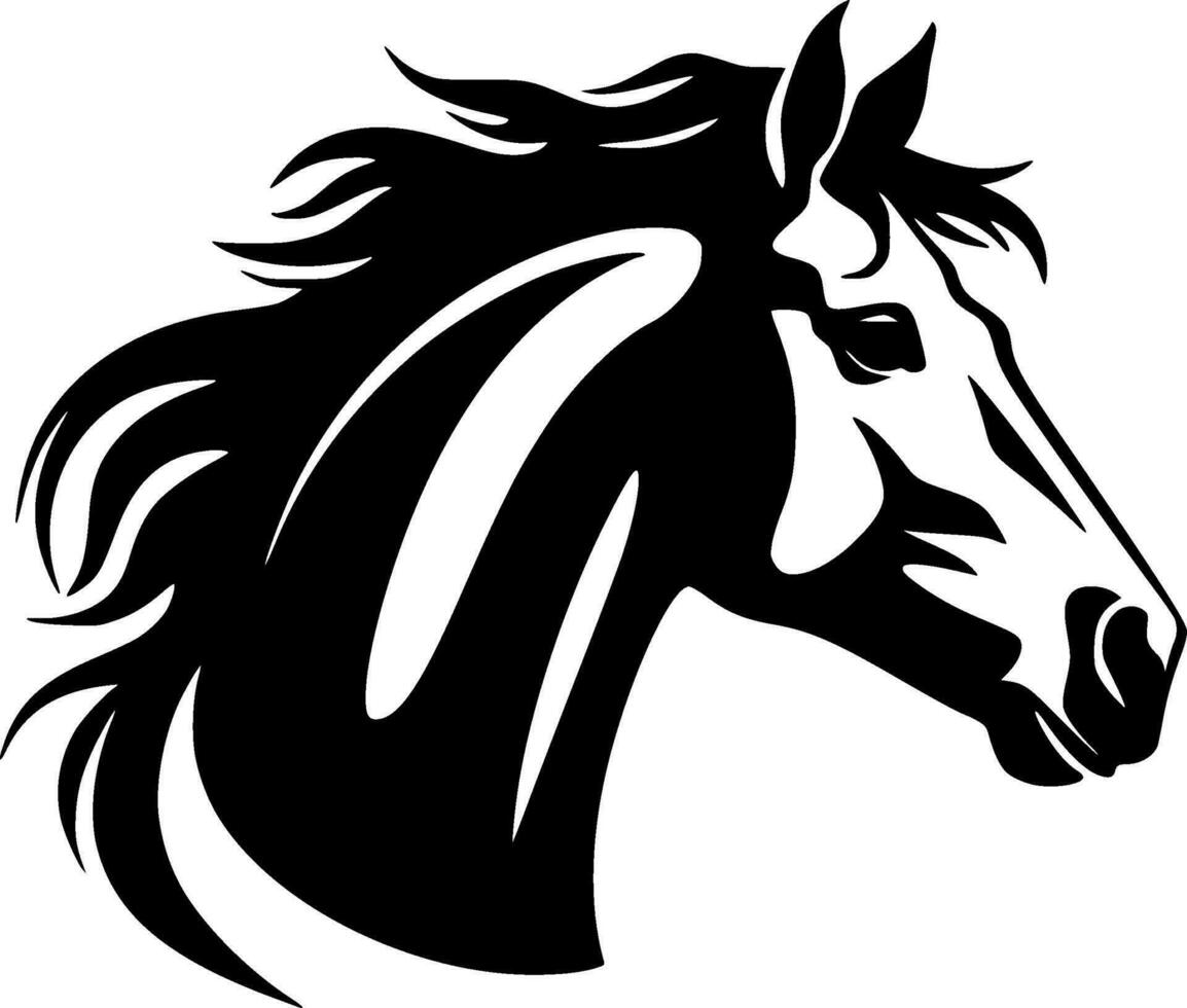 Horse - Black and White Isolated Icon - Vector illustration