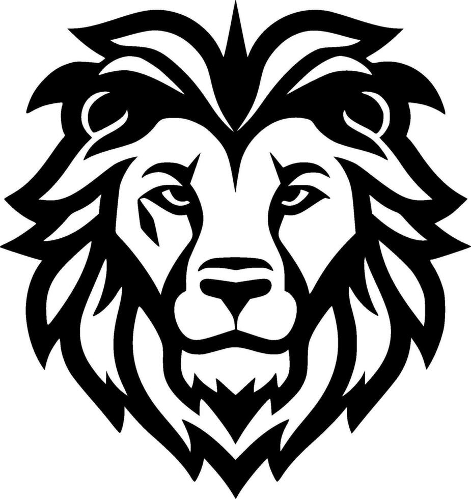 Lion, Black and White Vector illustration