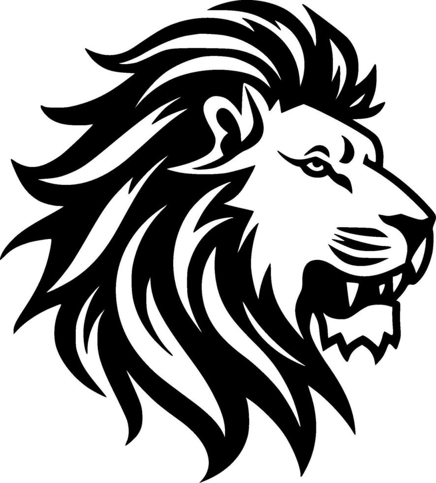 león - negro y blanco aislado icono - vector ilustración