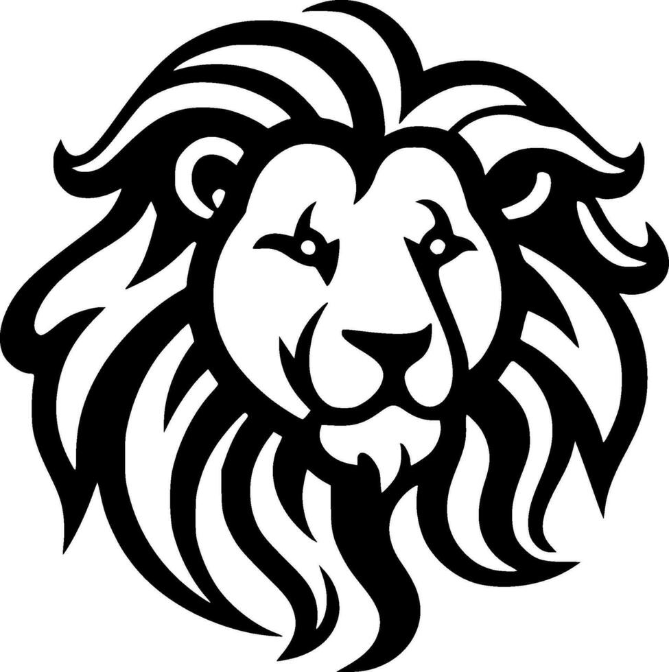 Lion, Minimalist and Simple Silhouette - Vector illustration