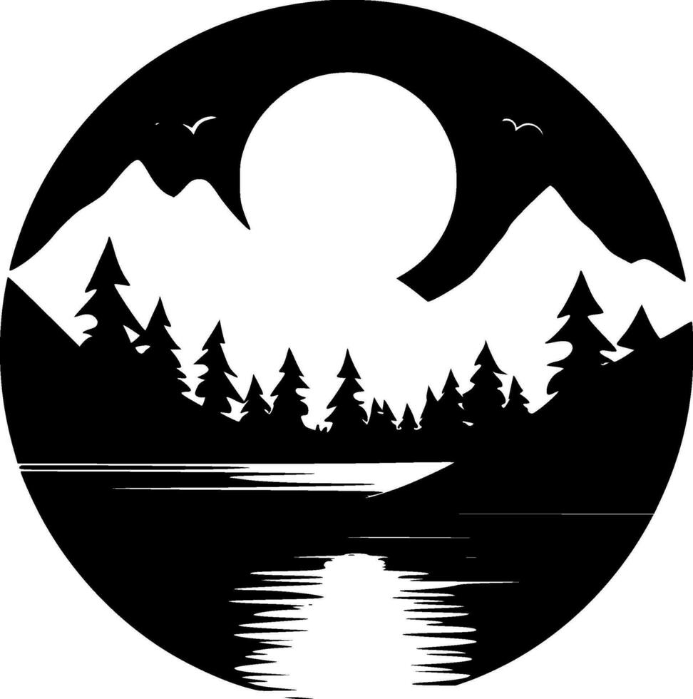 lago - minimalista y plano logo - vector ilustración