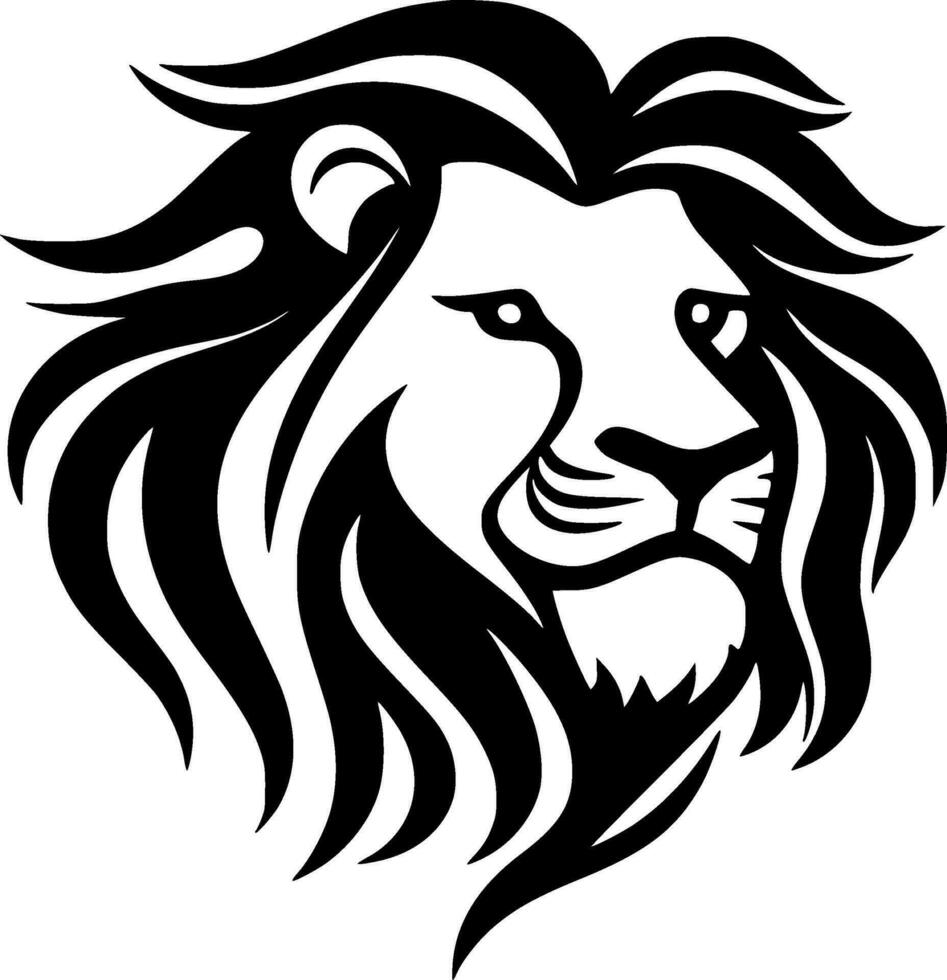 Lion, Black and White Vector illustration