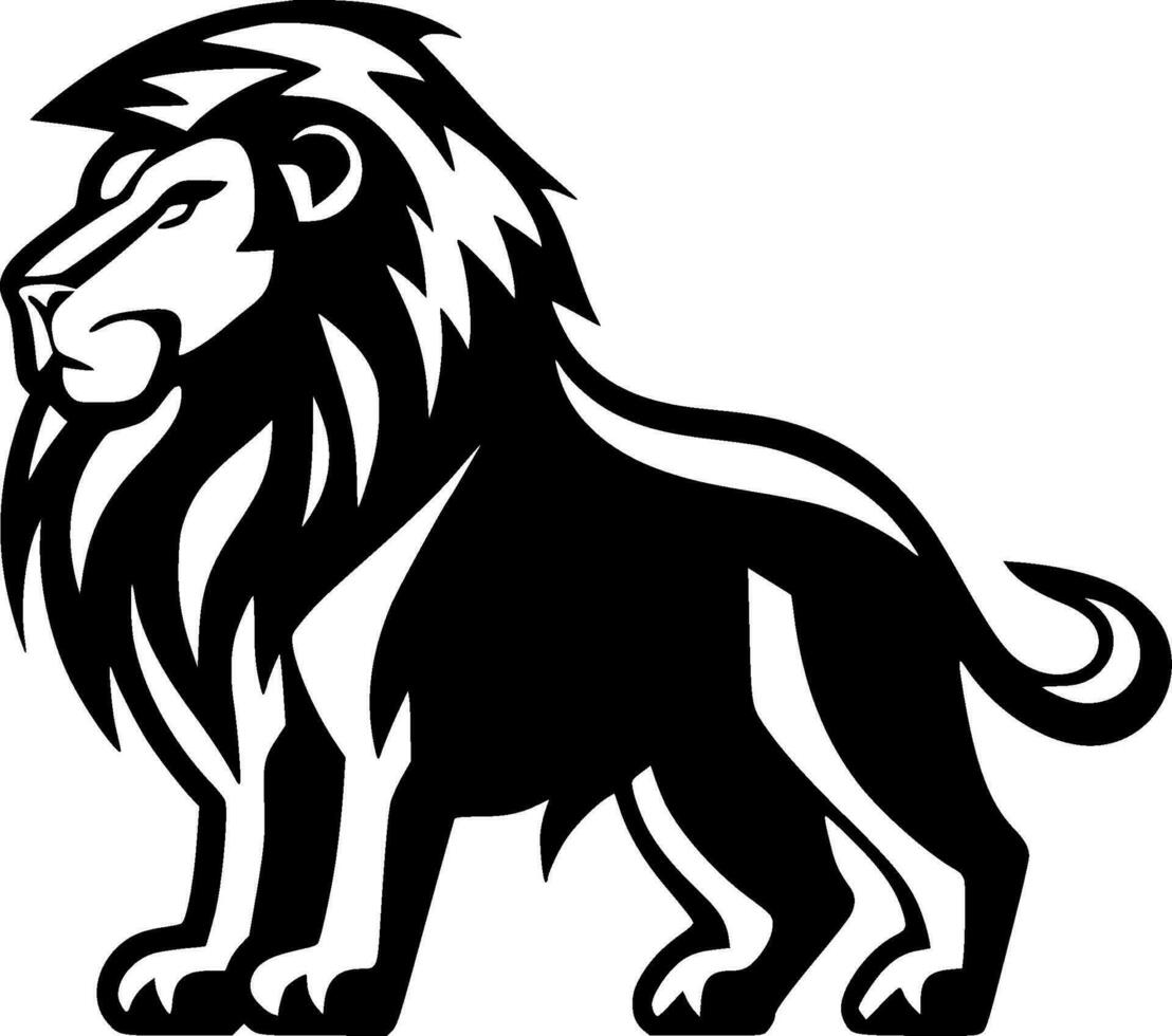 Lion, Minimalist and Simple Silhouette - Vector illustration