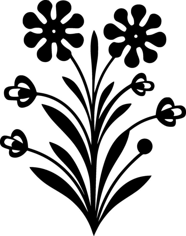 Flowers, Minimalist and Simple Silhouette - Vector illustration