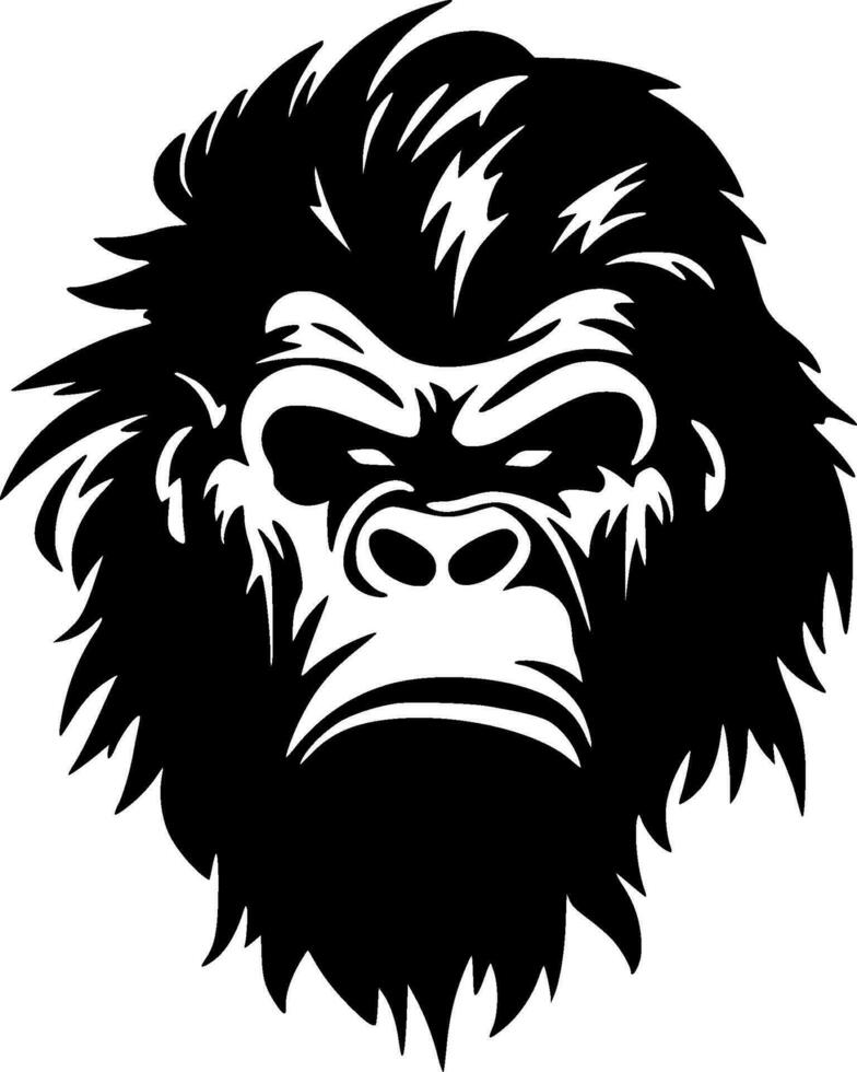 Gorilla, Minimalist and Simple Silhouette - Vector illustration