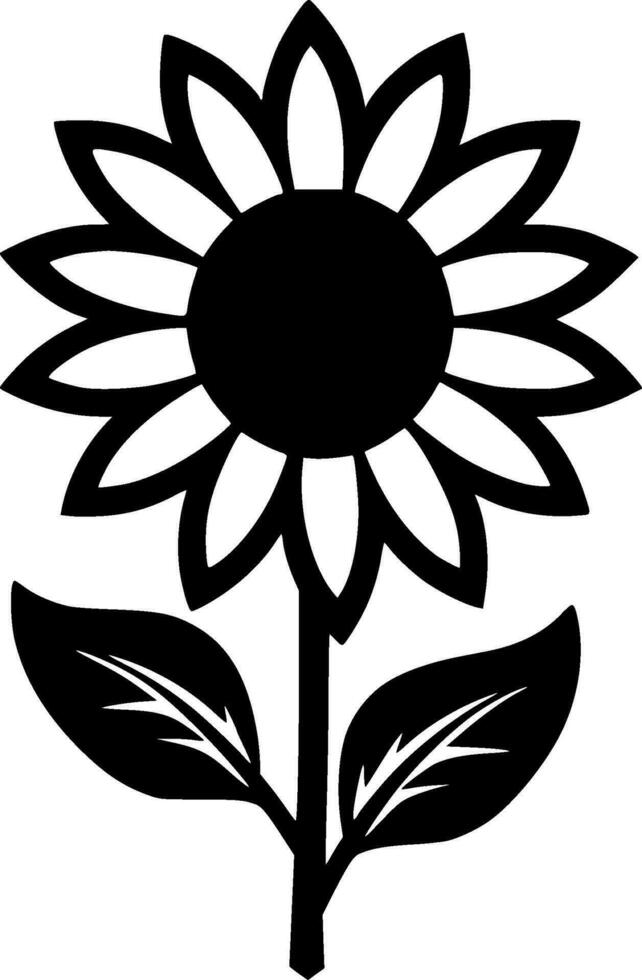 Flower, Black and White Vector illustration