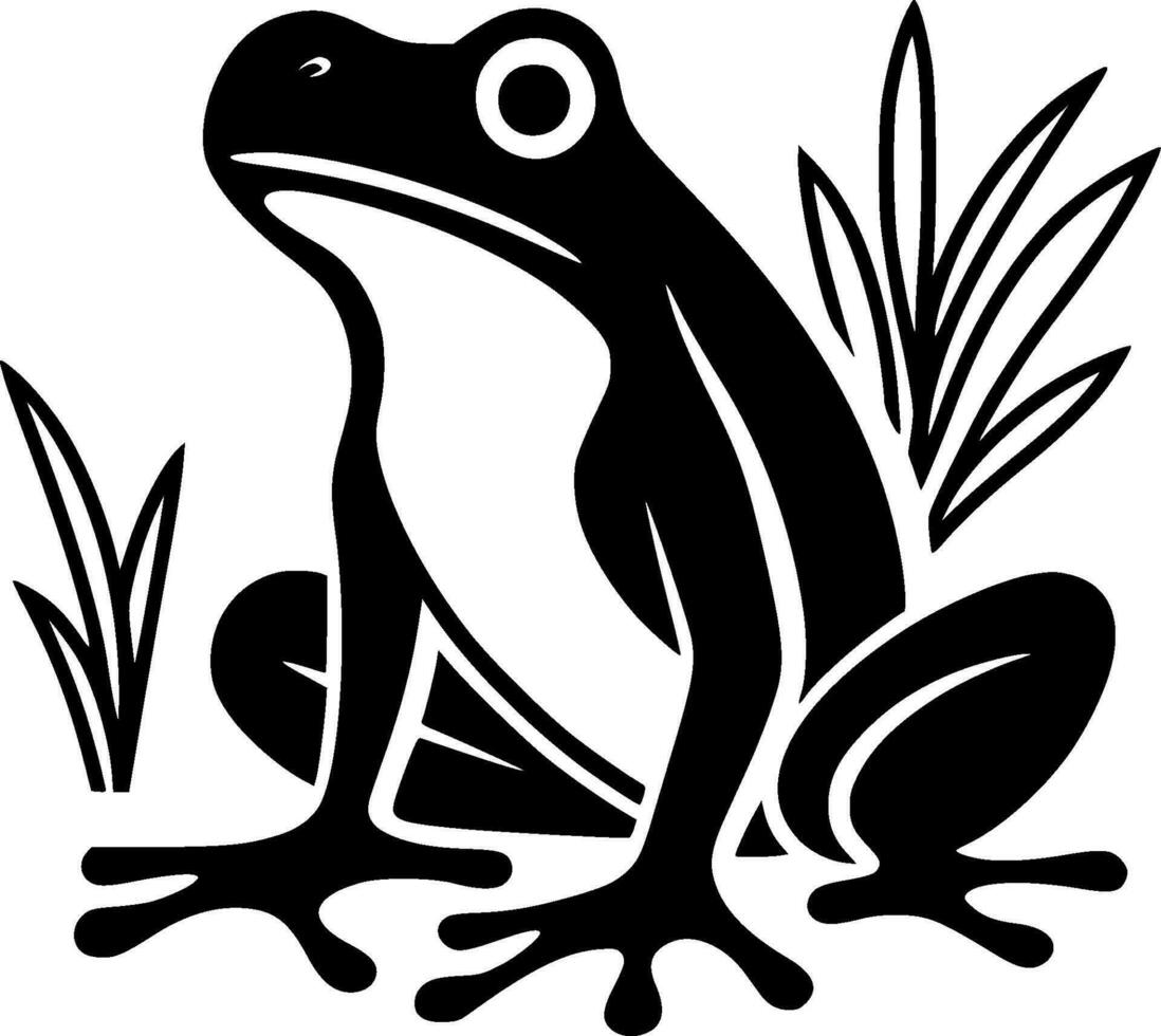 Frog - Black and White Isolated Icon - Vector illustration