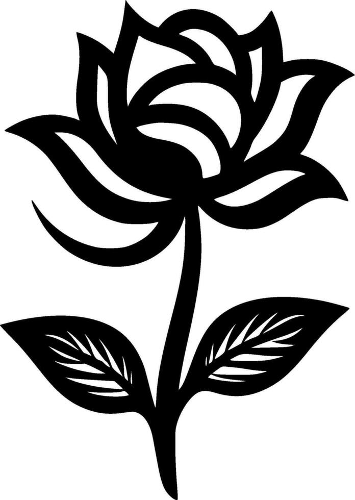 Flower, Black and White Vector illustration