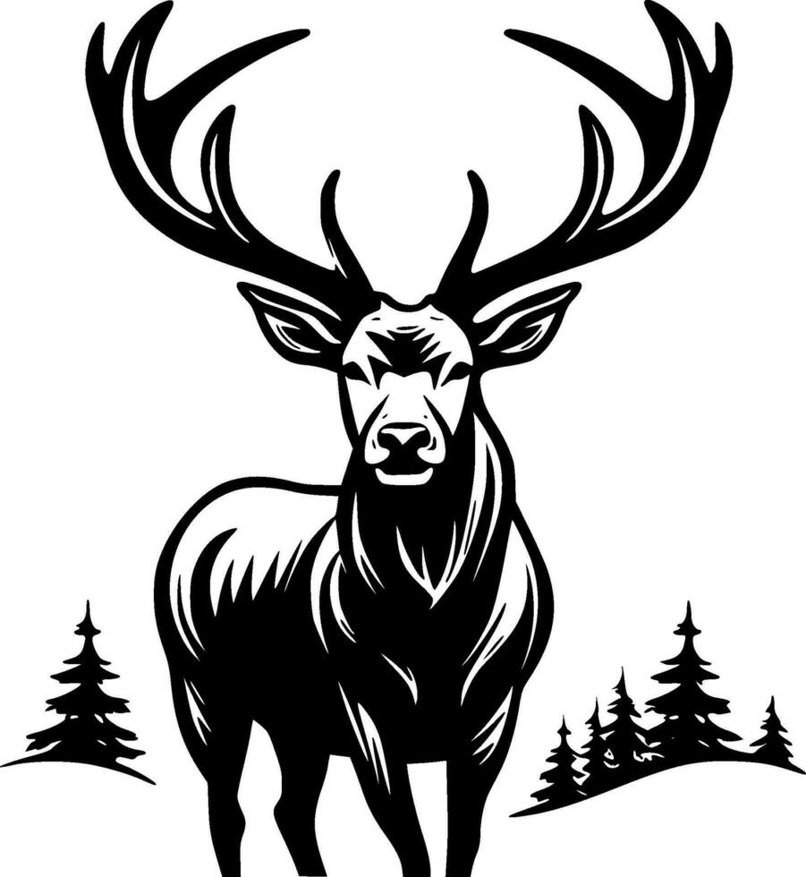 Dear, Black and White Vector illustration