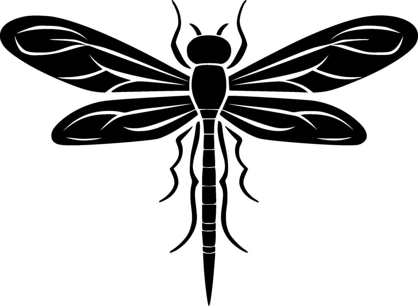 Dragonfly, Minimalist and Simple Silhouette - Vector illustration