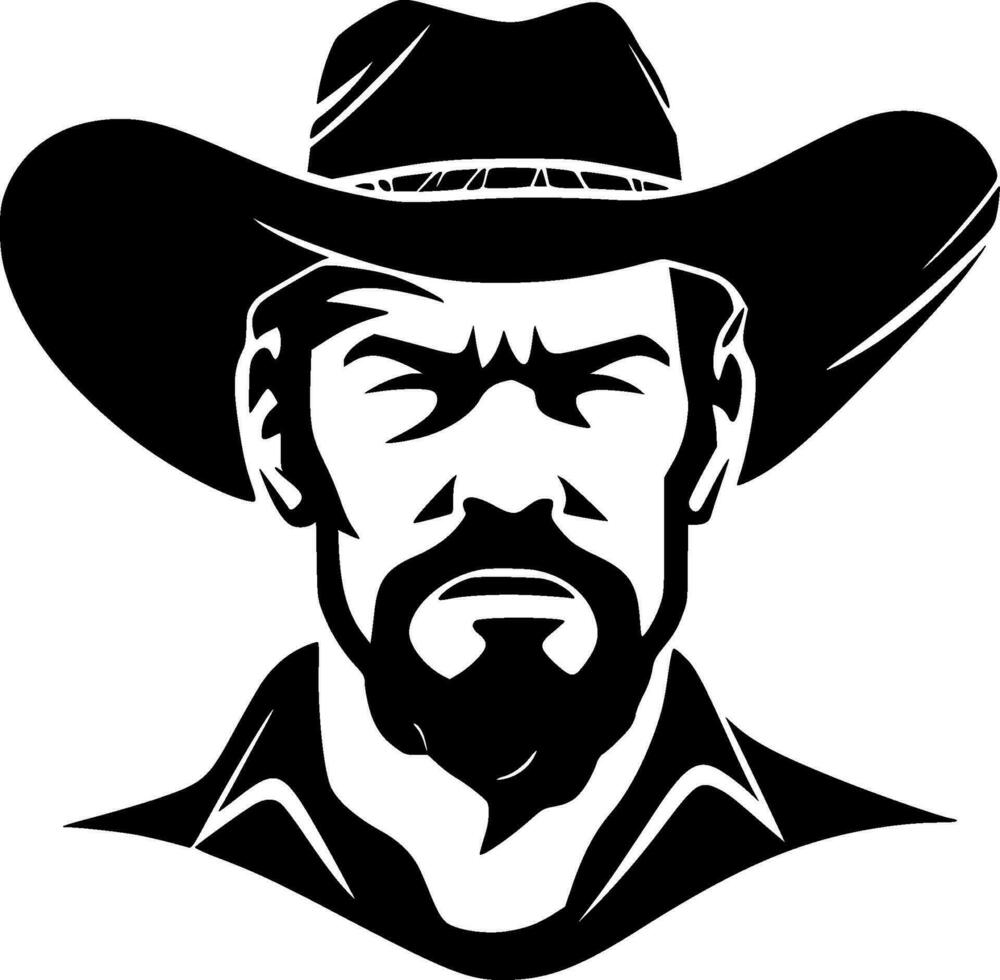 vaquero - negro y blanco aislado icono - vector ilustración