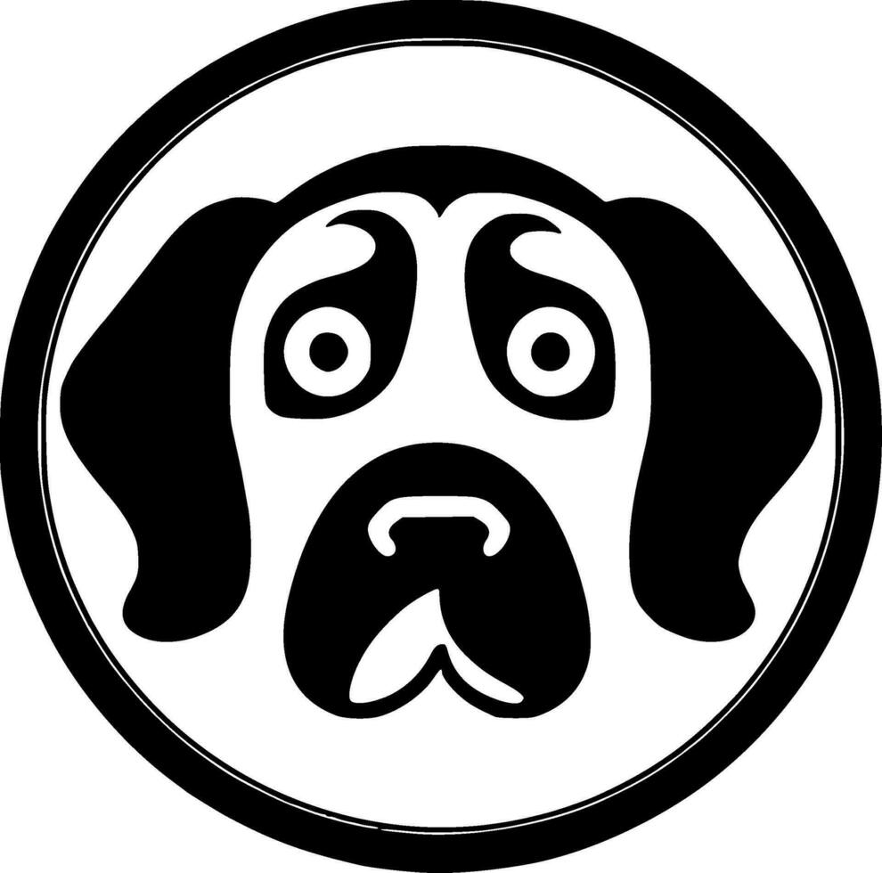 perro, negro y blanco vector ilustración