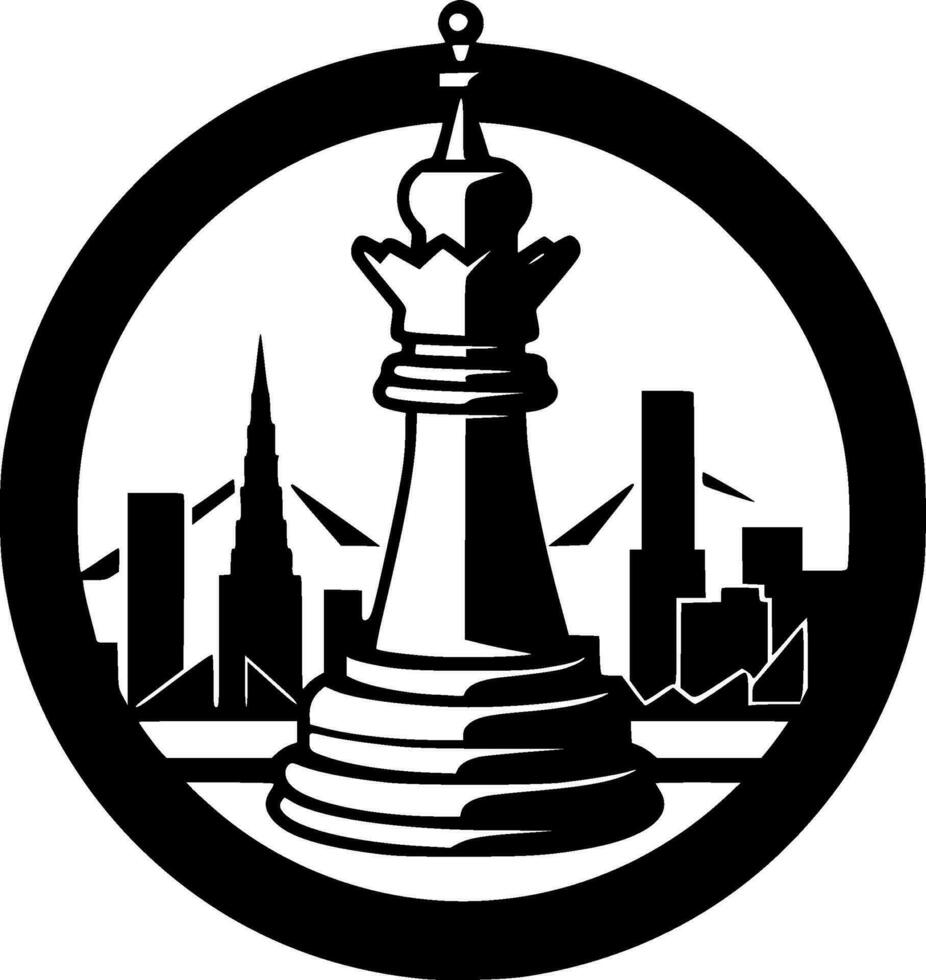 Chess, Black and White Vector illustration