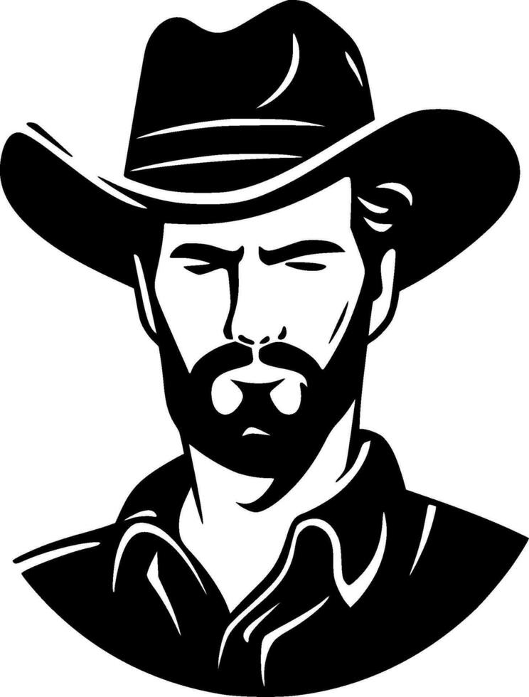 Cowboy - Black and White Isolated Icon - Vector illustration