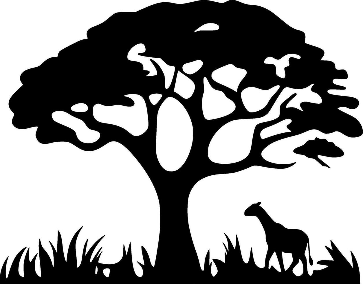 África - negro y blanco aislado icono - vector ilustración