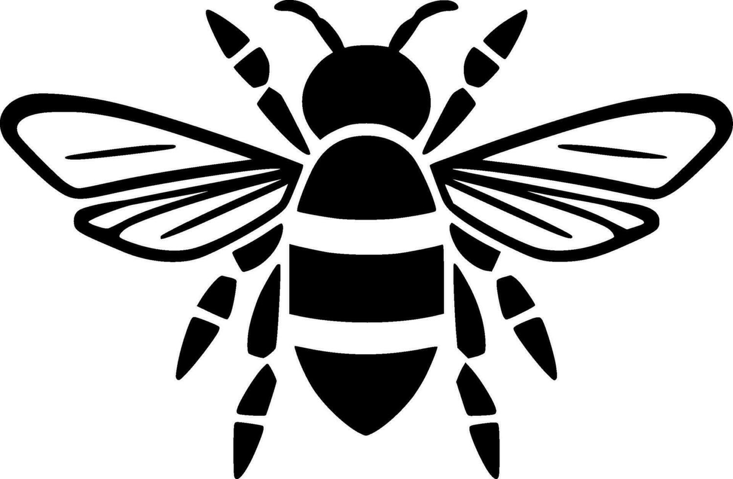 abeja, minimalista y sencillo silueta - vector ilustración