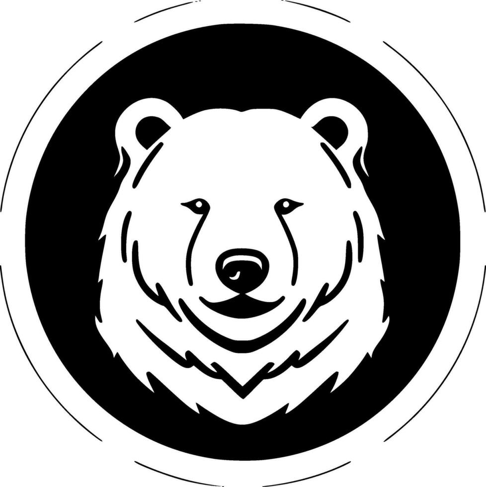 Bear, Black and White Vector illustration