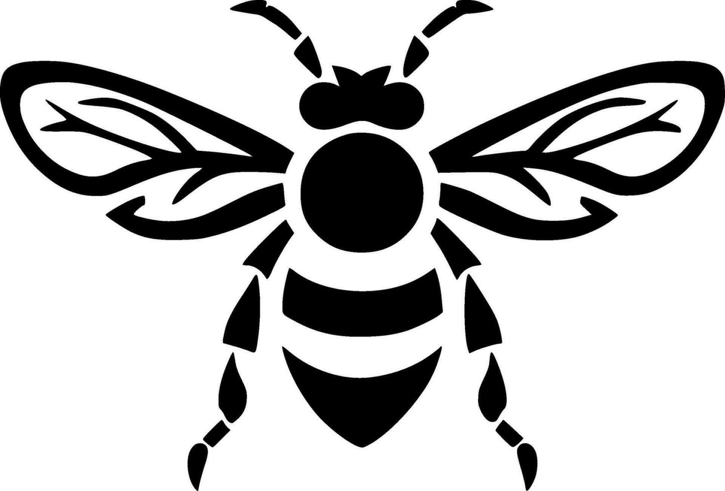 abeja, minimalista y sencillo silueta - vector ilustración