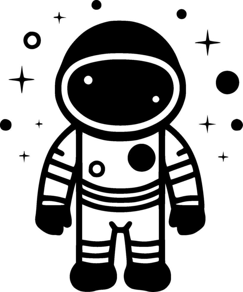 Astronaut, Black and White Vector illustration
