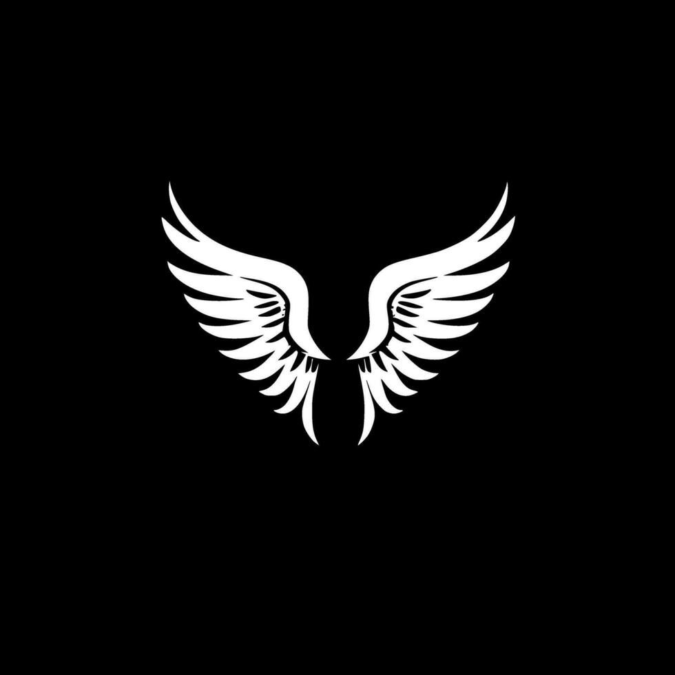 Angel Wings, Black and White Vector illustration