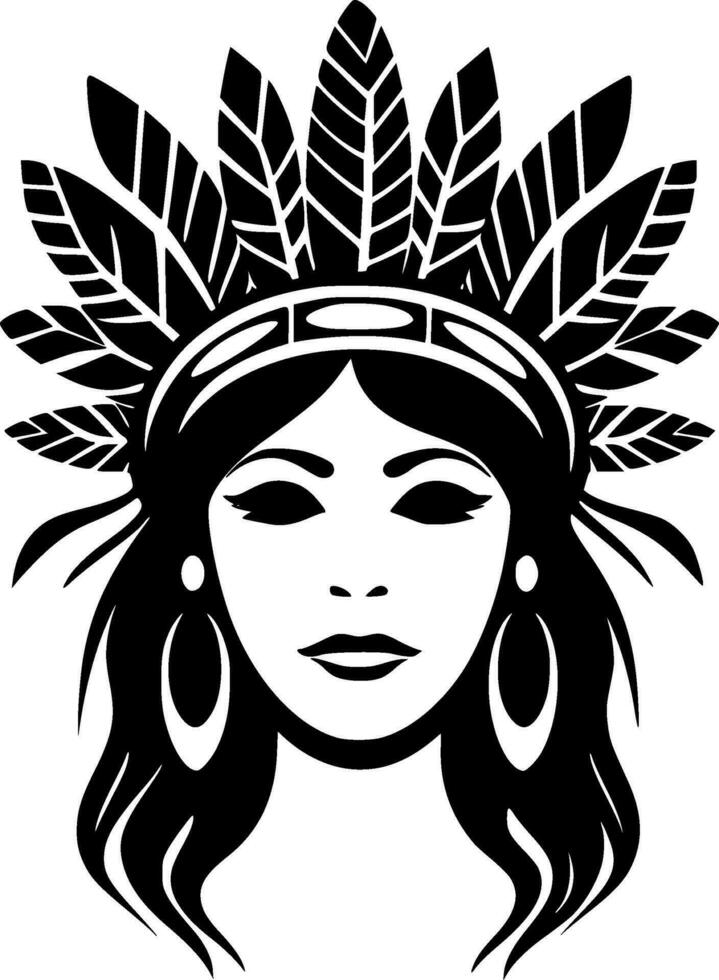 Boho, Black and White Vector illustration