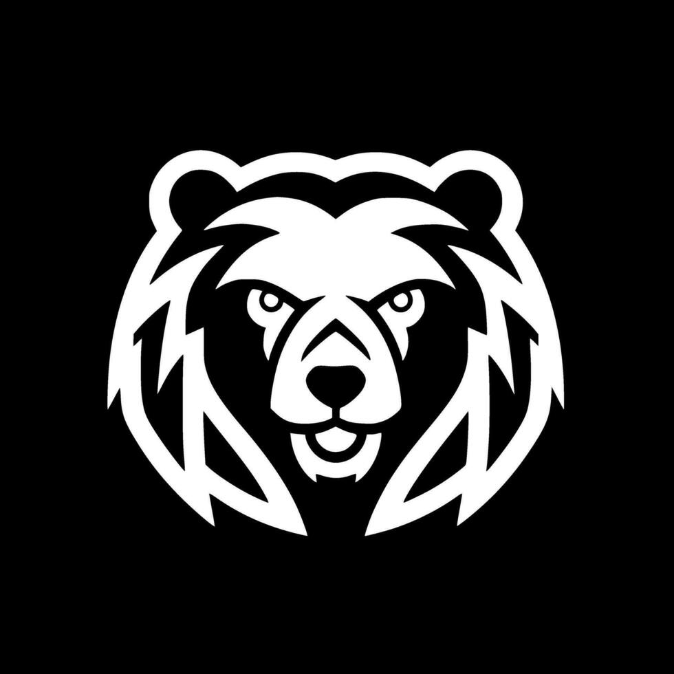 Bear, Black and White Vector illustration