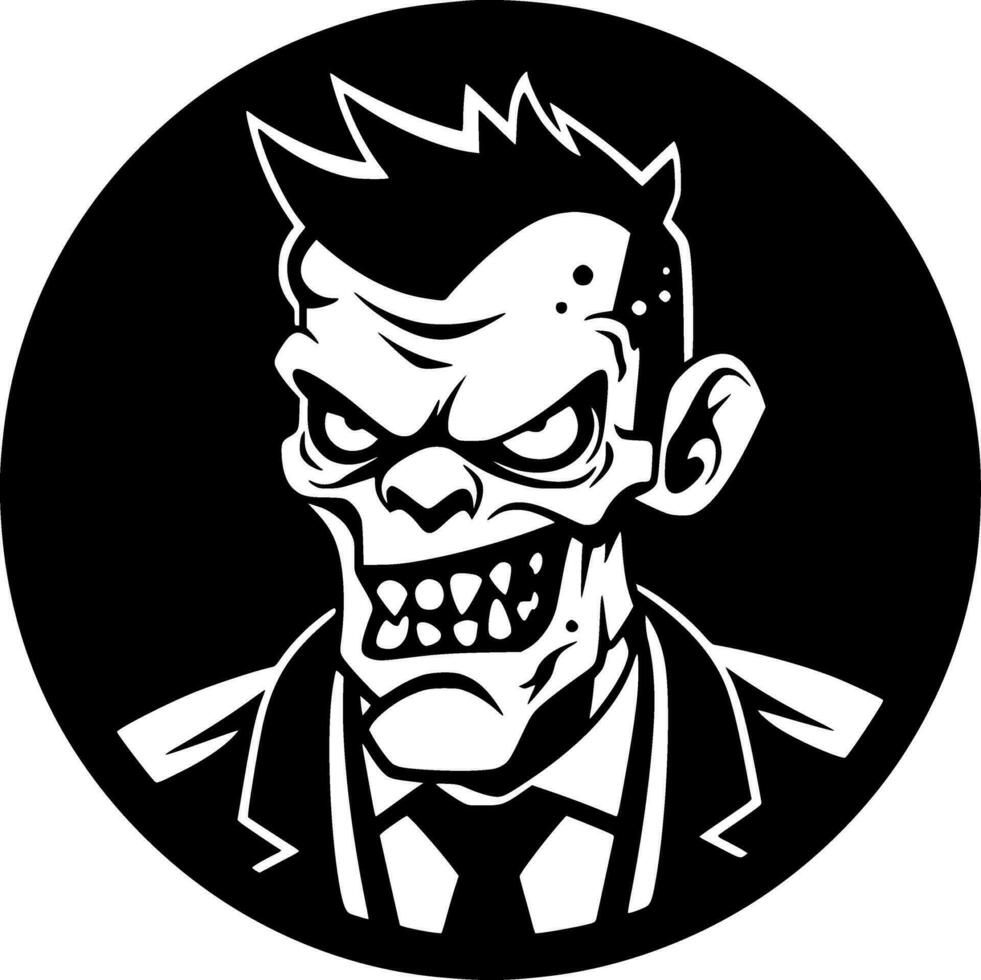 zombi - minimalista y plano logo - vector ilustración