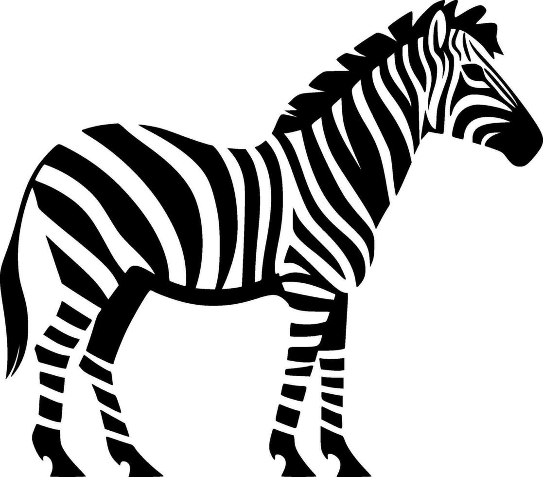 Zebra, Minimalist and Simple Silhouette - Vector illustration