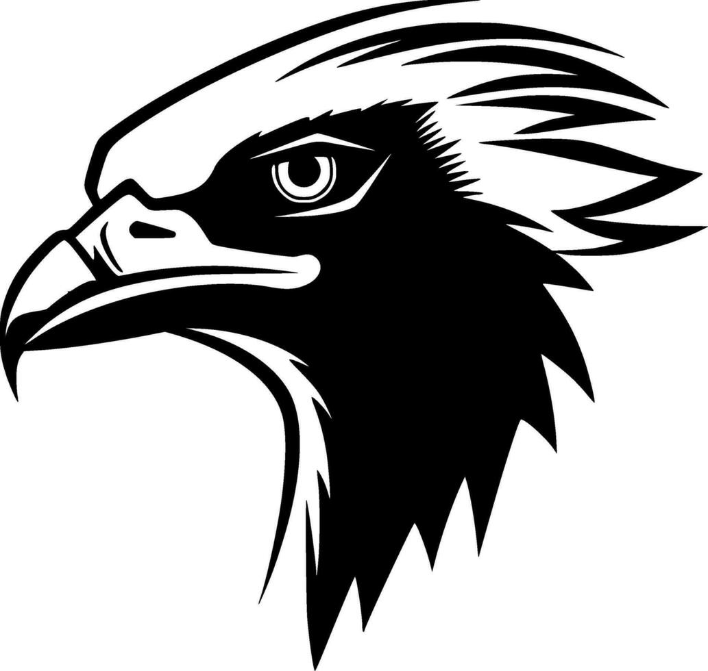 Vulture, Black and White Vector illustration