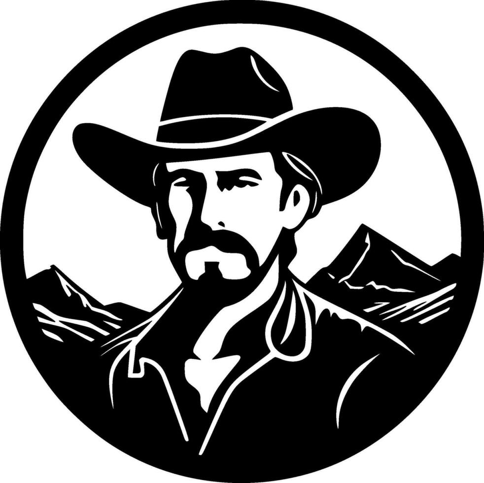 Western, Black and White Vector illustration