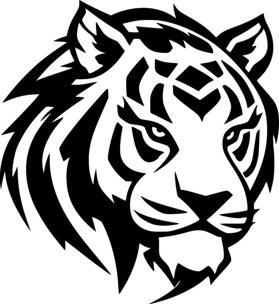 Tiger, Minimalist and Simple Silhouette - Vector illustration