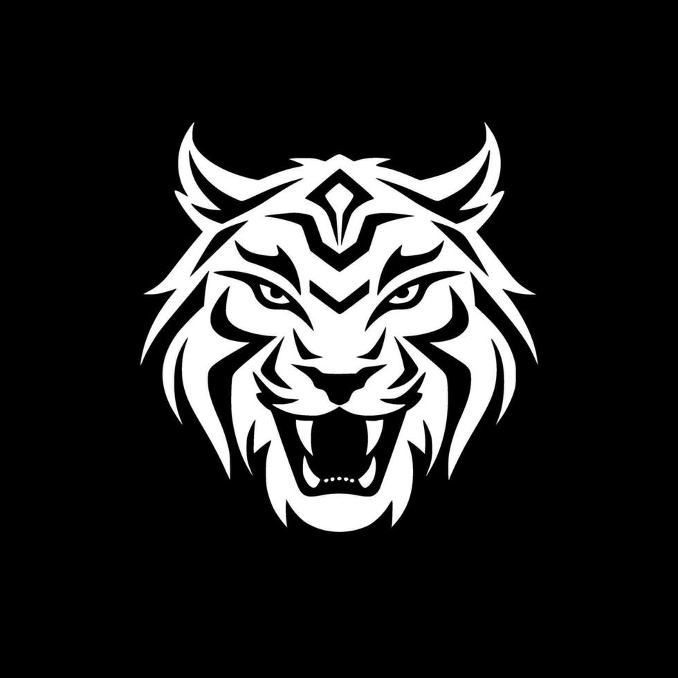 Tiger, Minimalist and Simple Silhouette - Vector illustration