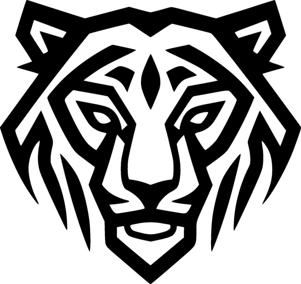 Tigre - minimalista y plano logo - vector ilustración