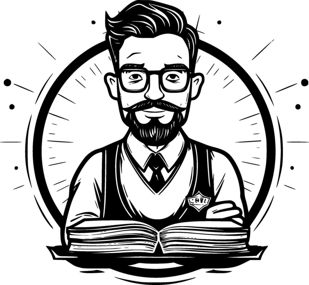 Teacher - Minimalist and Flat Logo - Vector illustration