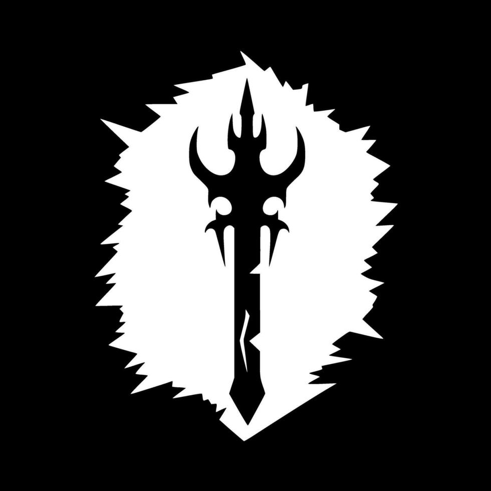 Sword, Black and White Vector illustration